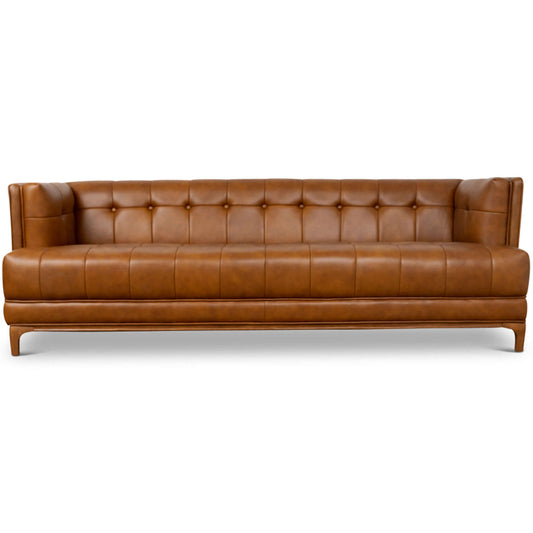 Mara - Tufted Sofa - Cognac / Tan