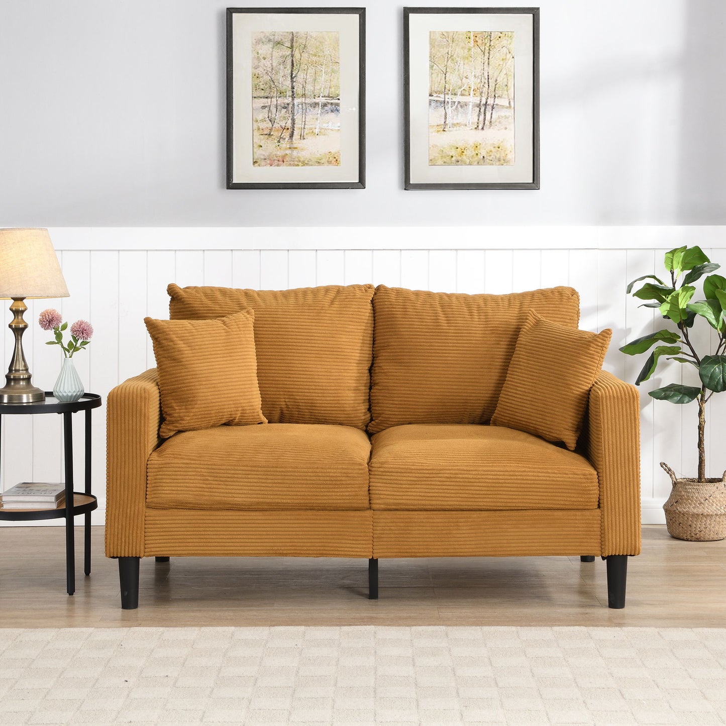 Modern Upholstered Loveseat Sofa, High Resilience