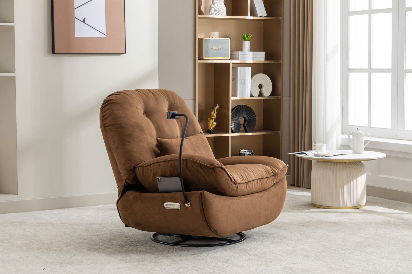 Power Recliner Swivel Glider USB Charger With Bluetooth Music Player, Sleep, Working, Game And Leisure