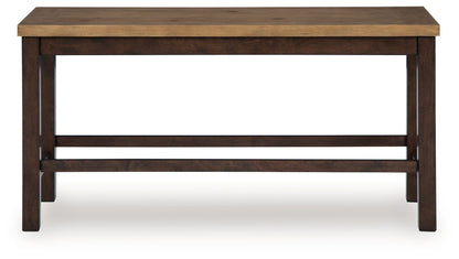 Rylandeen - Double Counter Height Bench - Light Brown / Dark Brown