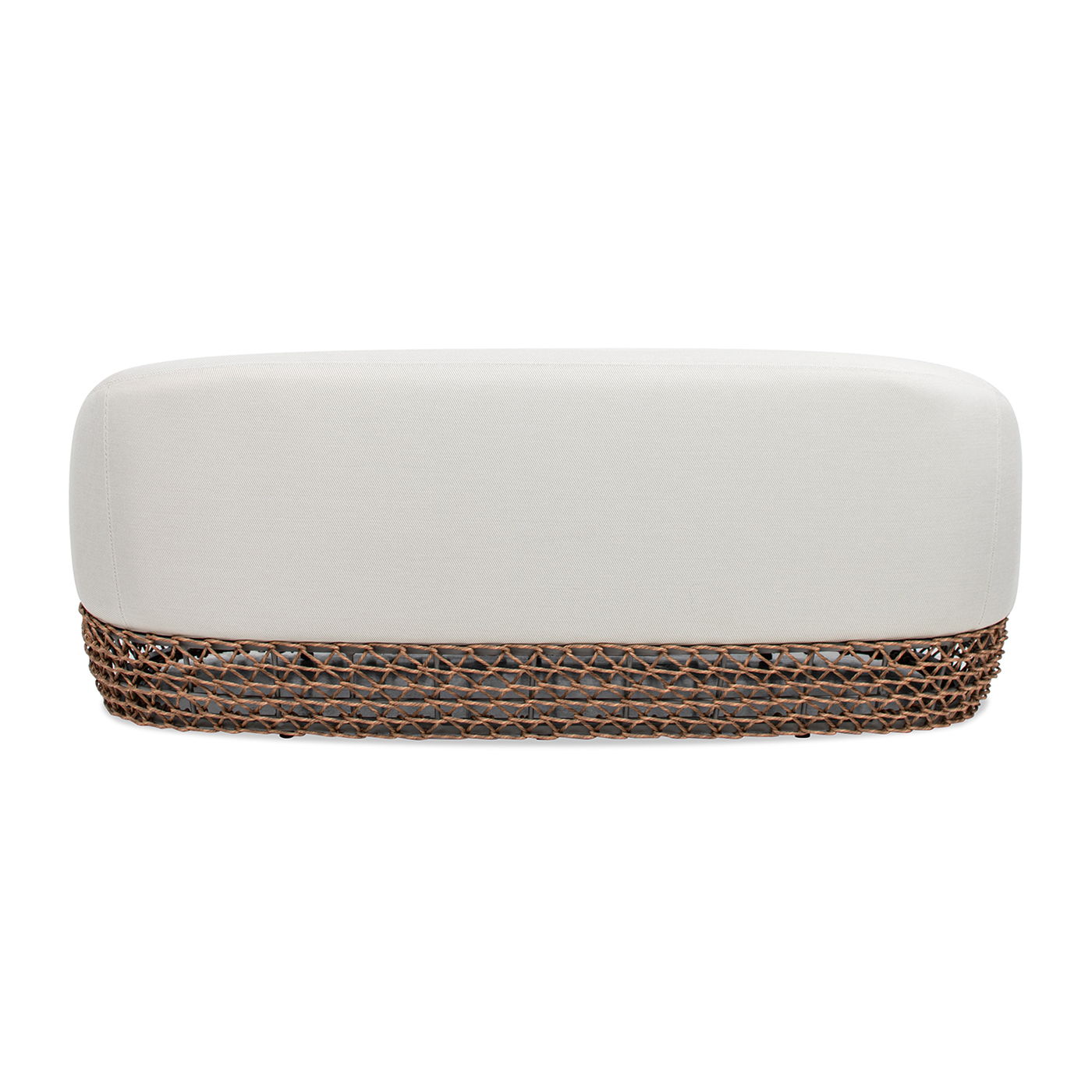 Willow - Upholstered Woven Patio Deep Seating Sofa, Wicker Frame - Wheat Beige / Golden Brown