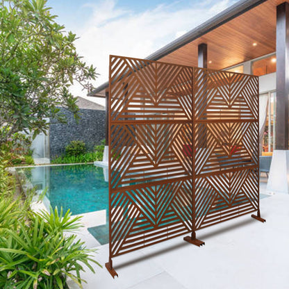 Freestanding Outdoor & Indoor Freestanding Metal Privacy Screen