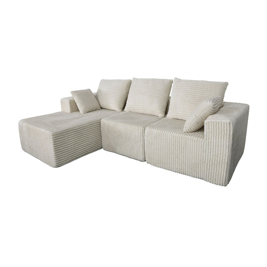 Corner Combination Sofa Sectional Couch With Soft Plush Fabric
