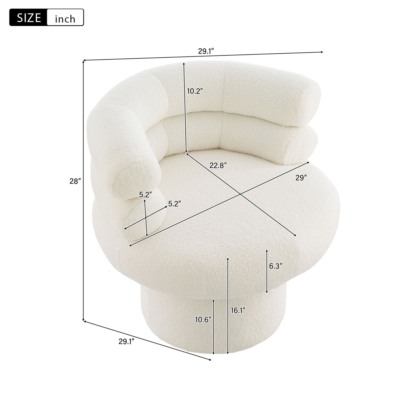 Round Swivel Accent Chair For Living Room
