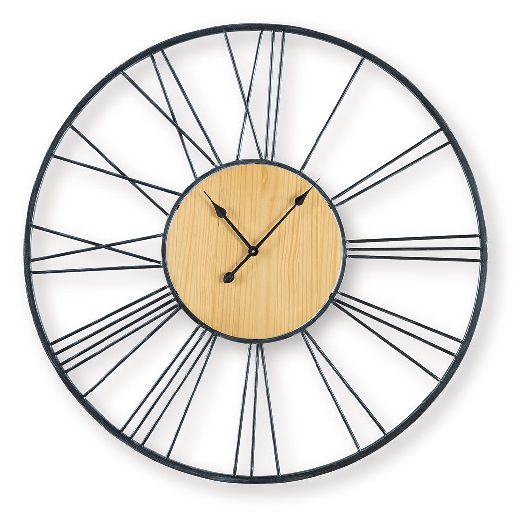 Brockett - Wall Clock - Black / Natural