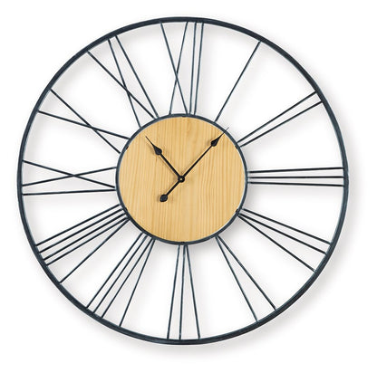 Brockett - Wall Clock - Black / Natural