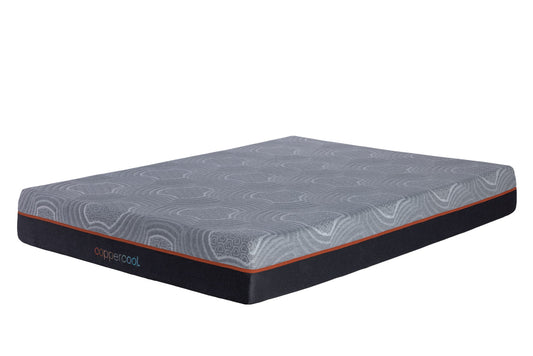 CopperCool Select - 10" Queen Foam Mattress - Gray / Charcoal