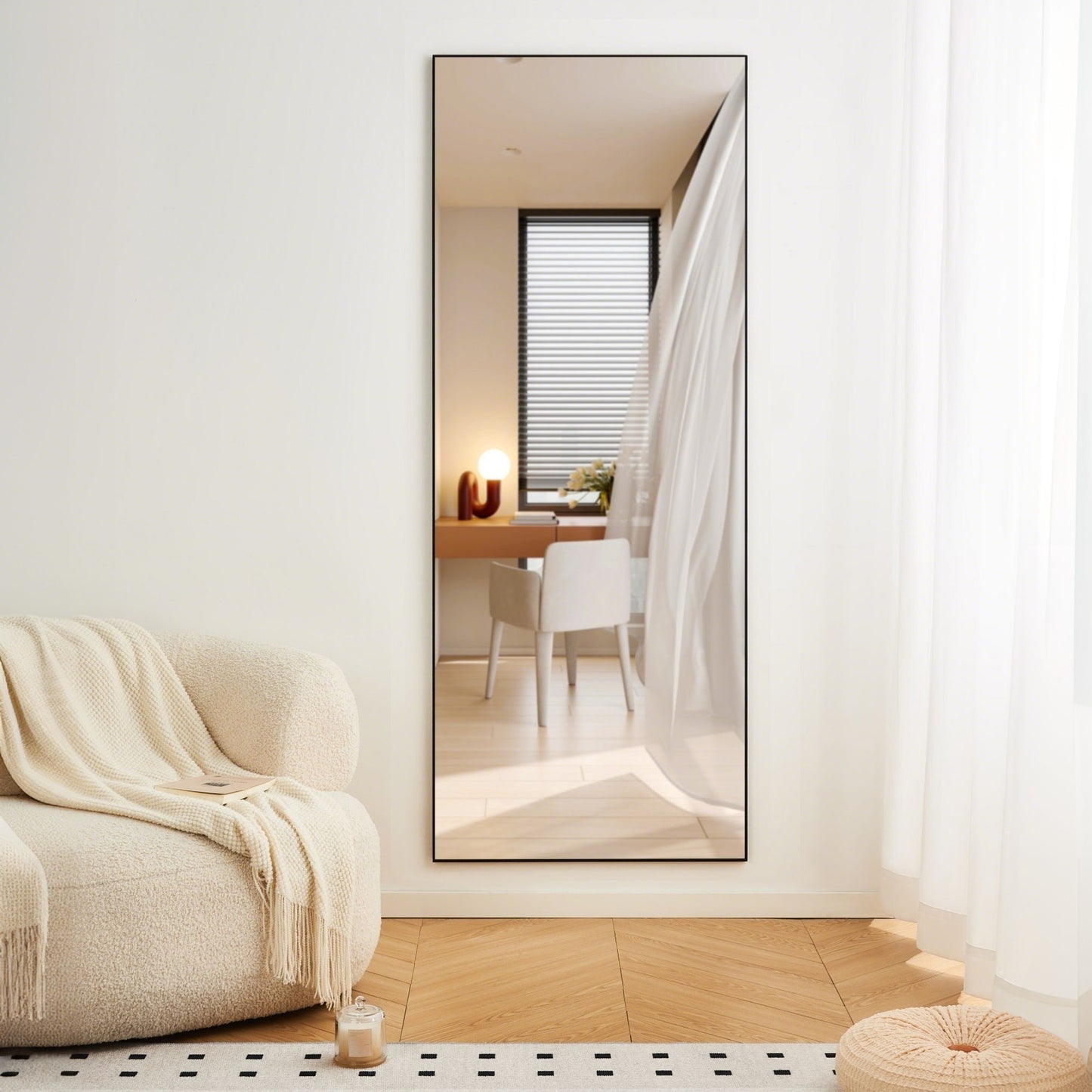 Modern Full Length Mirror With High Definition Shatter Proof Glass And Aluminum Alloy Frame