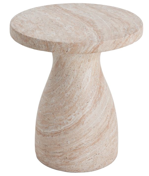 Outdoor / Indoor Travertine Side Table Lightweight