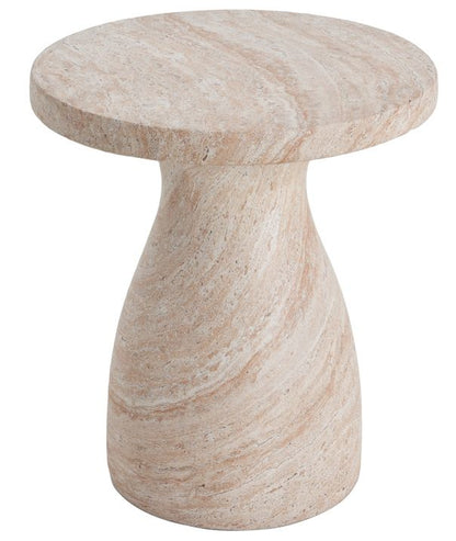 Outdoor / Indoor Travertine Side Table Lightweight