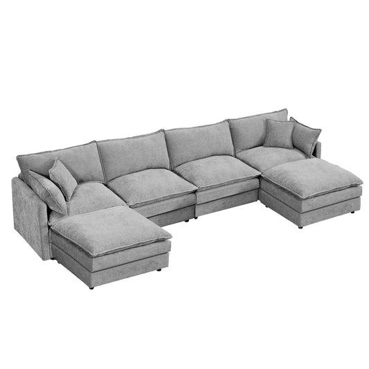 Modular U Shaped Sectional Sofa, 4 Seater Comfy Cloud Couch