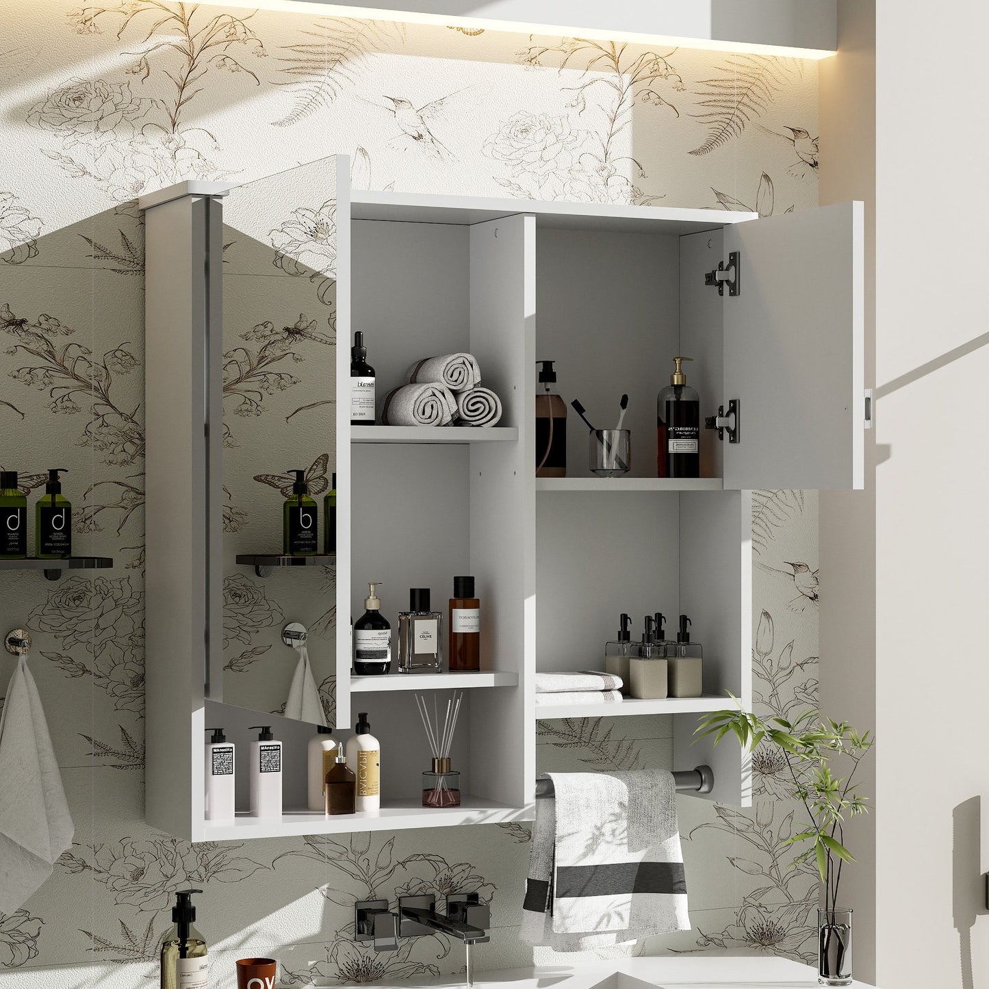 Modern Wall Mounted Bathroom Medicine Cabinet, Bathroom Wall Storage Cabinet With Mirror