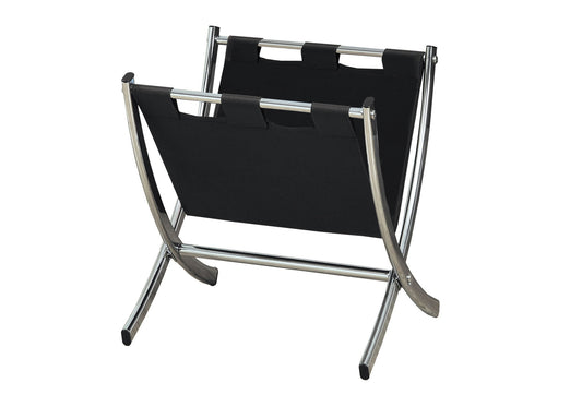 Magazine Rack Standing Organizer Storage Leather Look - Black