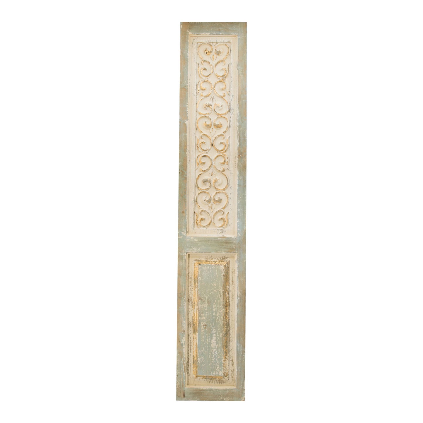 Large Wooden Rectangle Hanging Panel Decorative Wall Sculpture, Carved Wall Art - Beige