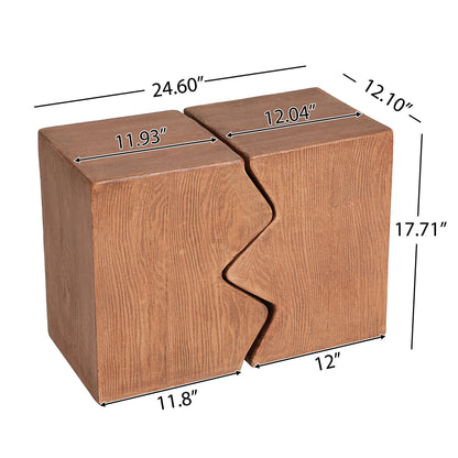 Rectangular Outdoor Indoor Accent Side Table (Set of 2)