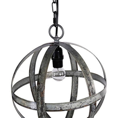 Metal Chandelier, Hanging Light Fixture With Adjustable Chain For Kitchen, Bulb Not Included - Gray