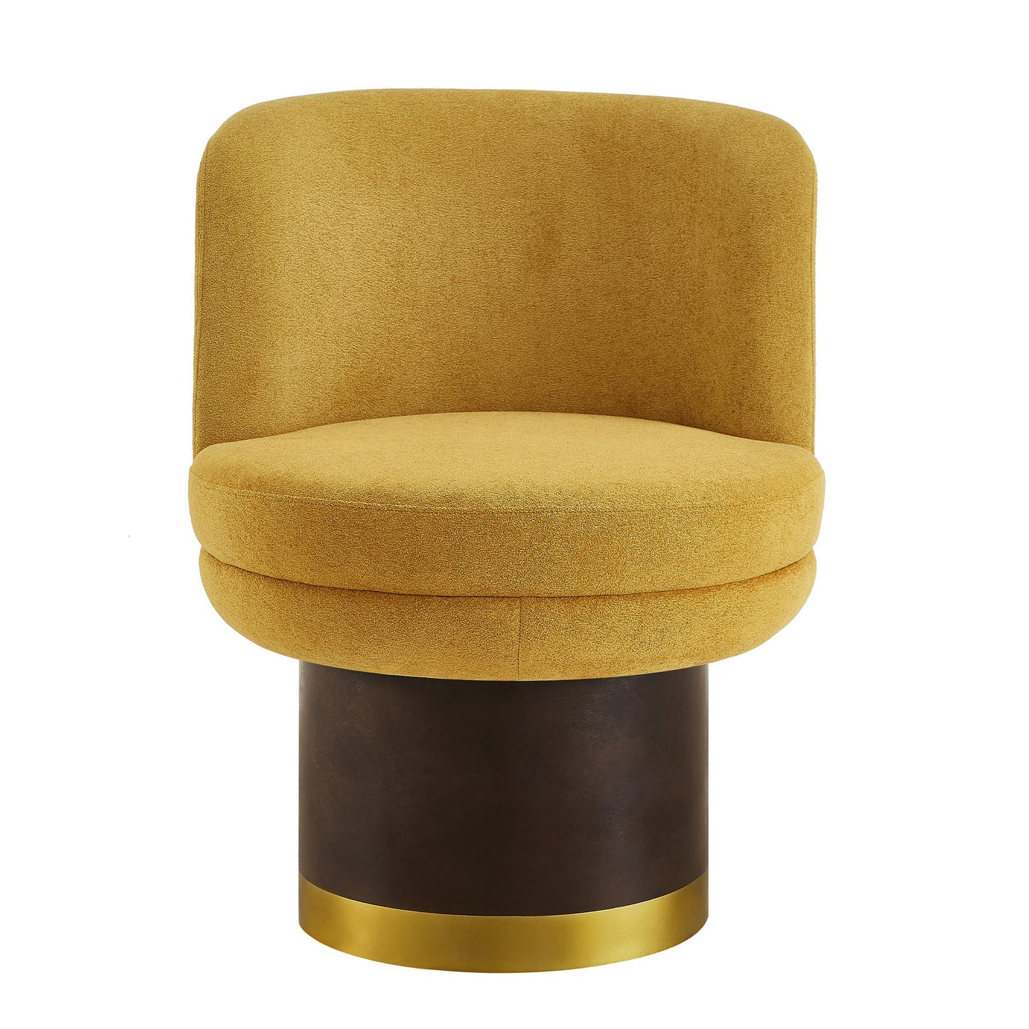 Round Swivel Accent Chair With Ergonomic Backrest For Living Room