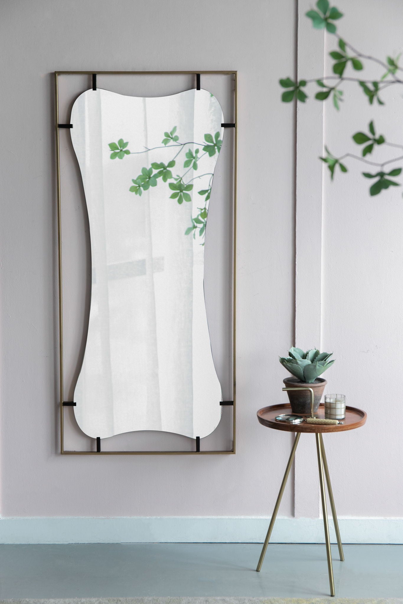 Poppy Mirror With Metal Frame Contemporary Design For Bathroom, Entryway Wall Decor