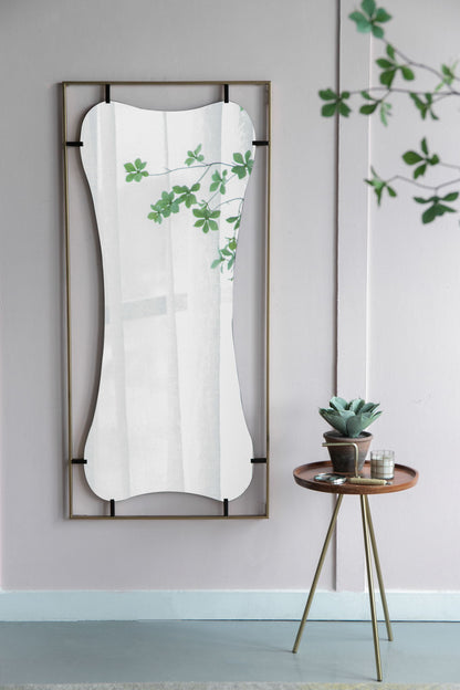 Poppy Mirror With Metal Frame Contemporary Design For Bathroom, Entryway Wall Decor