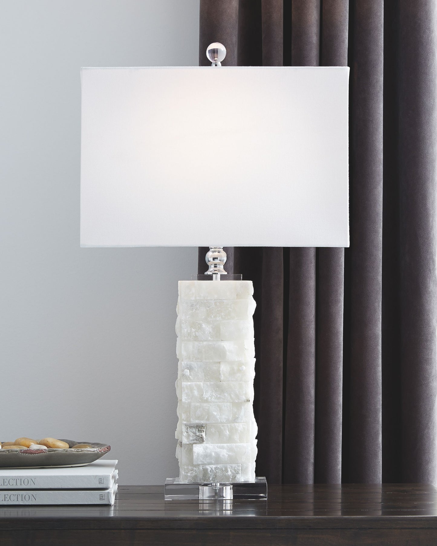 Malise - Alabaster Table Lamp  - White