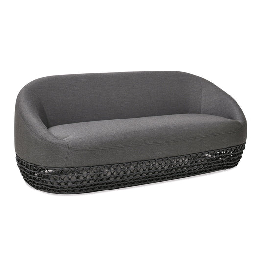 Willow - Upholstered Patio Deep Seating Sofa - Graphite Gray / Black