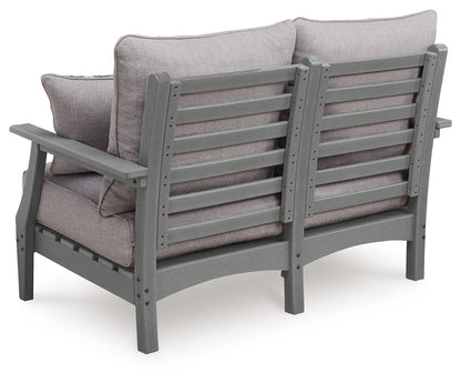 Cove Beach - Loveseat With Cushion - Gray