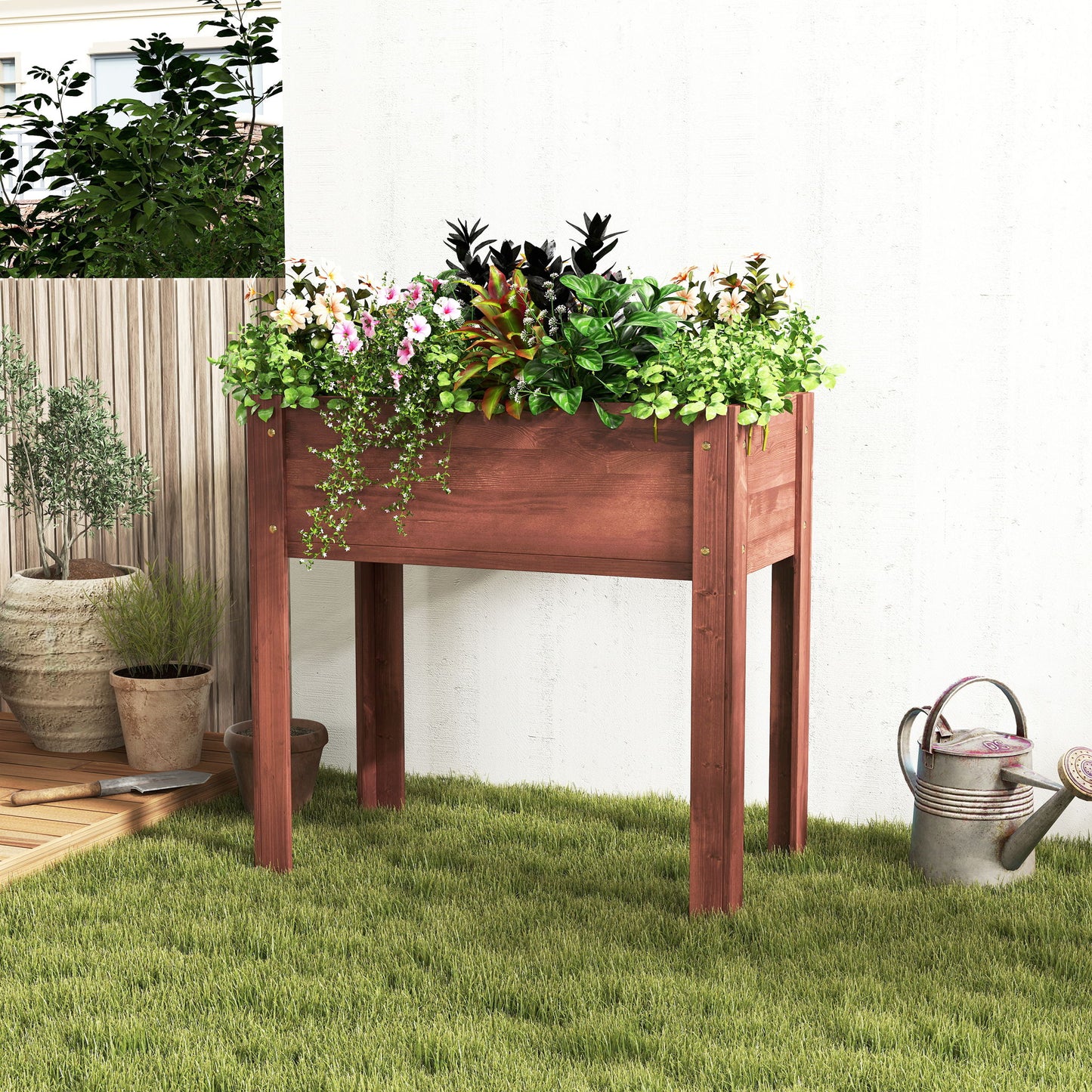 Raised Garden Bed With Legs, Elevated Planter Box For Outdoor Plants