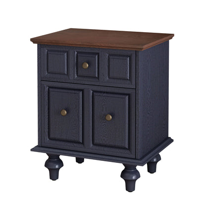 Vintage Nightstand With 2 Drawers And Roman Column Legs