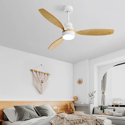 Indoor Ceiling Fan With Dimmable LED Light, 6 Speed Remote ControlLED DC Motor, Reversible Blades