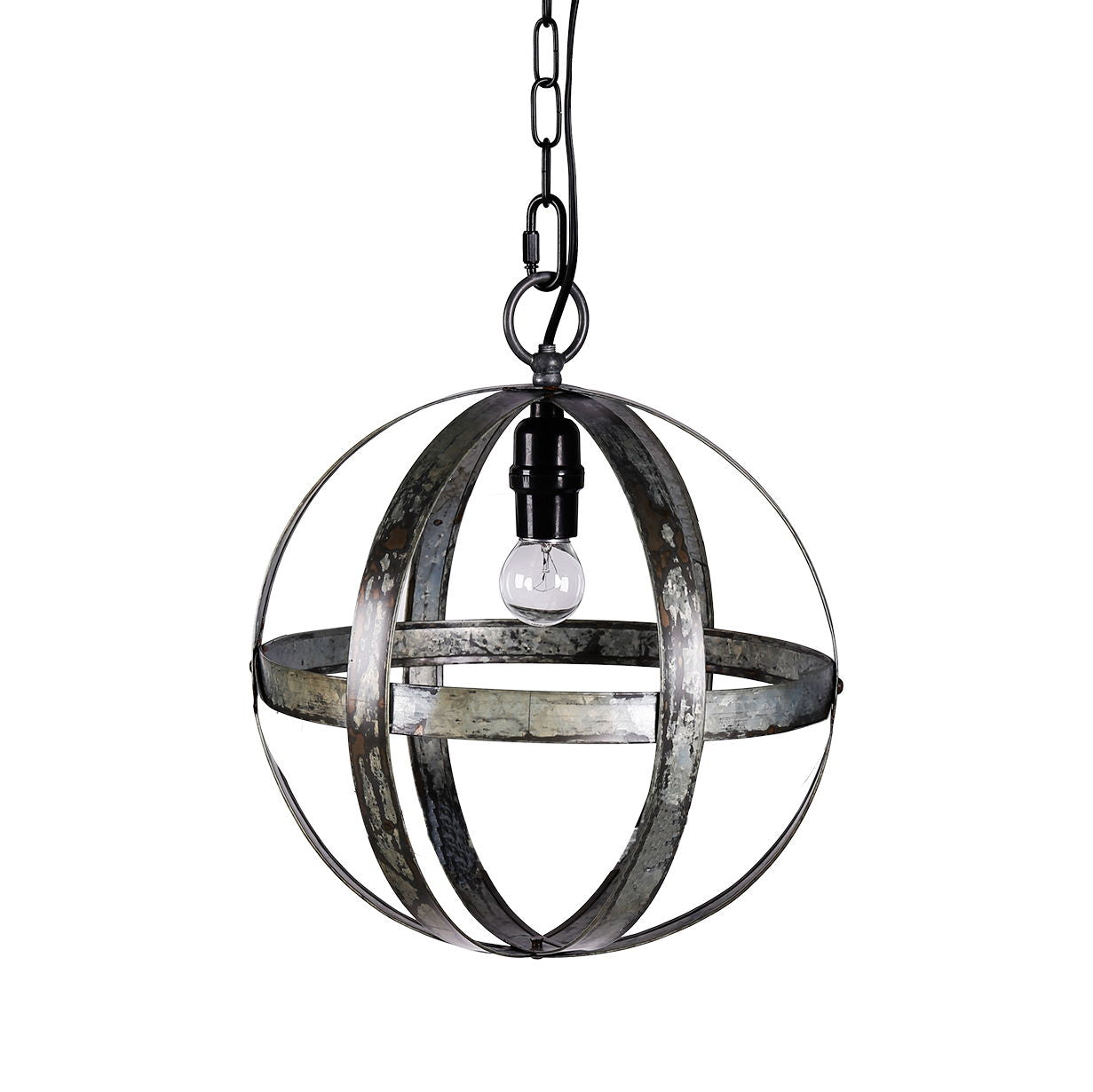 Metal Chandelier, Hanging Light Fixture With Adjustable Chain For Kitchen, Bulb Not Included - Gray