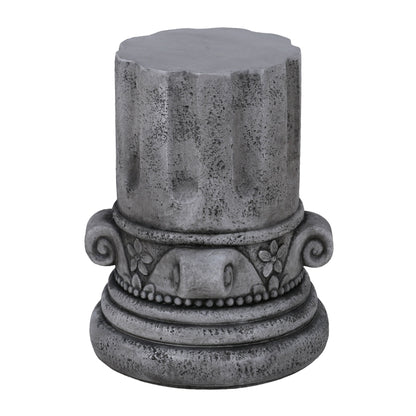 Outdoor End Table, Round Side Table For Patio And Garden - Antique Grey