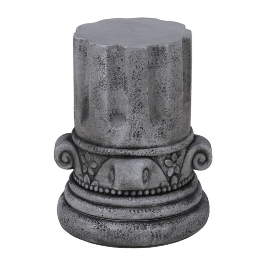 Outdoor End Table, Round Side Table For Patio And Garden - Antique Grey