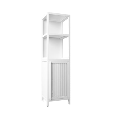 Storage Cabinet With Tall Linen Tower, Multifunctional For Bathroom