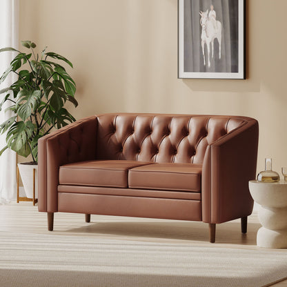 Sophisticated Loveseat With Diamond Stitched Detailing