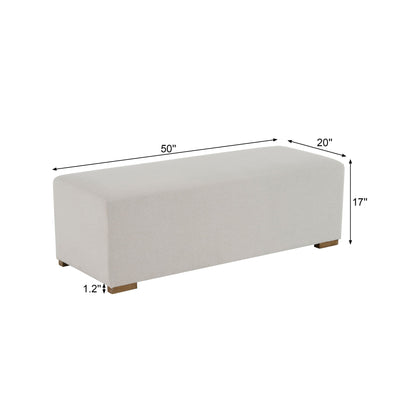Simple Long Ottoman For Living Room - White
