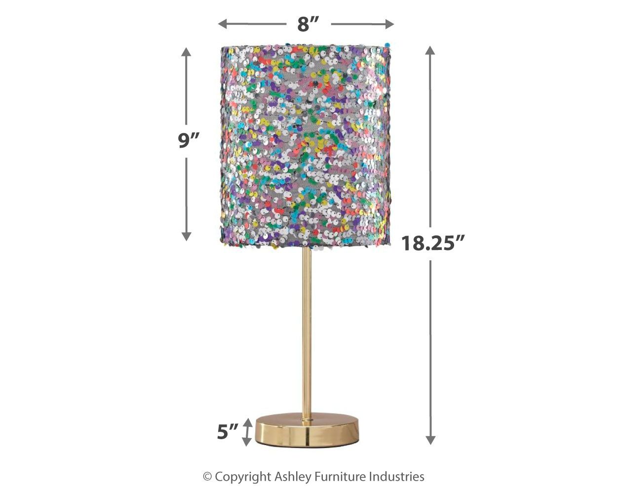 Maddy - Metal Table Lamp  - Purple