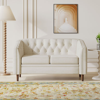 Sophisticated Loveseat With Diamond Stitched Detailing