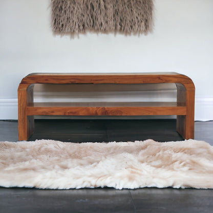 Darcy - Media Unit With Shelf - Antique Brown