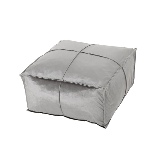 Nati - Square Pouf Ottoman And Floor Cushion - Smoke