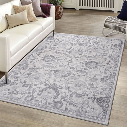 Marfi - 6' X 9' Oriental Area Rug - Gray / Silver