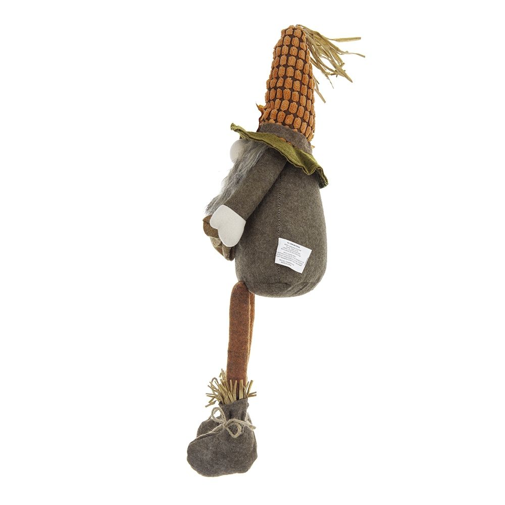 Sitting Gnome With Maple Leaf, For Holiday Harvest Festival Fall Festival & Thanksgiving Table Decorations (Set of 2) - Orange Multi