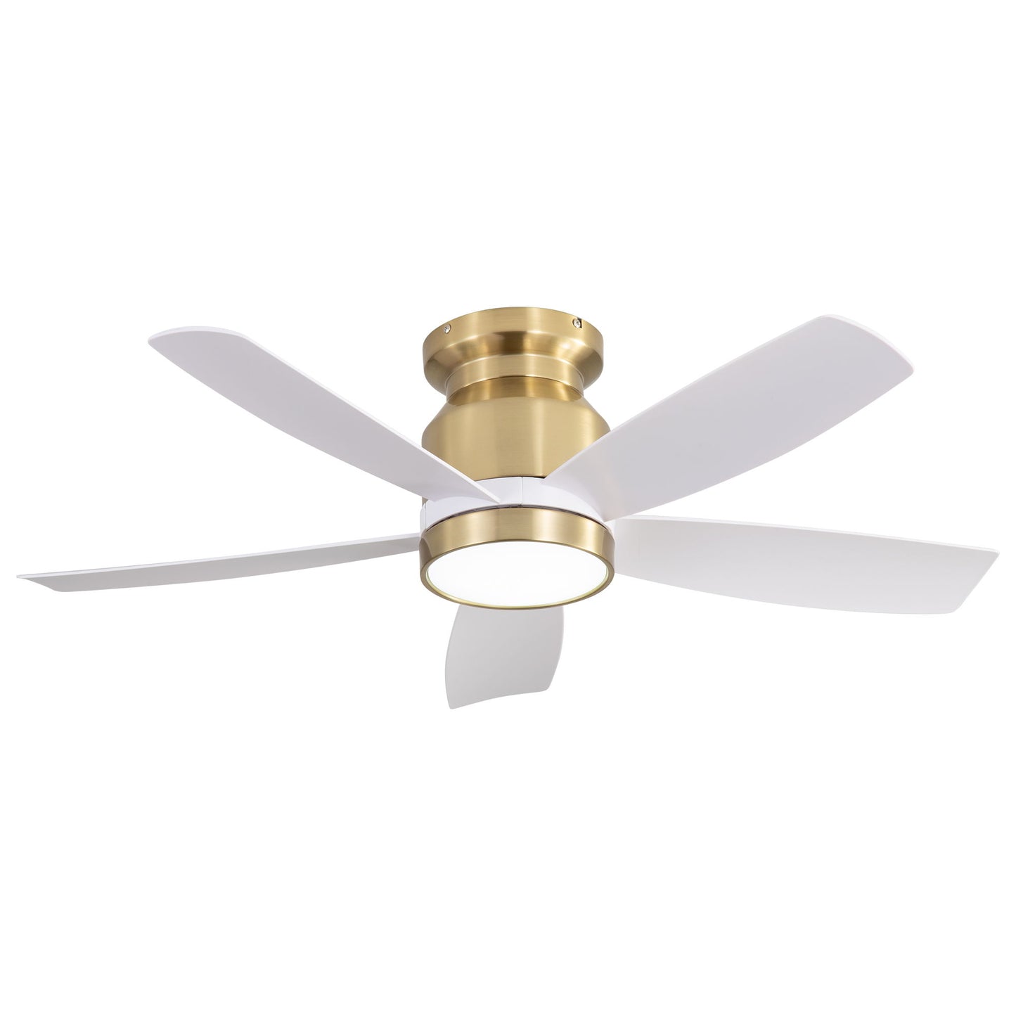 Flush Mount Ceiling Fan With LED Light 22W And Remote Control Blades / Body, DC Motor