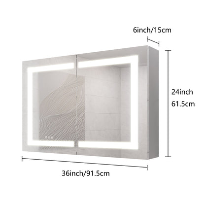 Medicine Cabinet With LED Vanity Mirror, Anti-Fog, Waterproof, Dimmable With Touch Switch