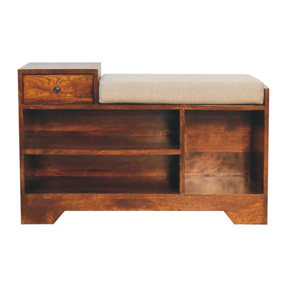 Retreat - Shoe Bench, 1 Drawer - Chestnut