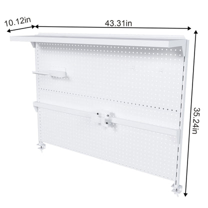 Clamp On Desk Pegboard With Single Monitor Stand