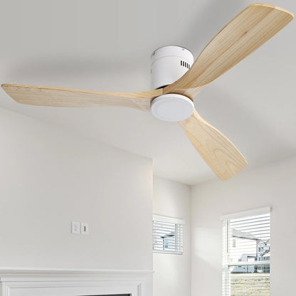 Low Profile Ceiling Fan DC, 3 Blade, Noiseless Reversible Motor, Remote Control