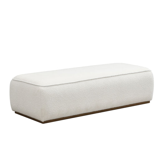 Grainy Footstool For Home - Beige