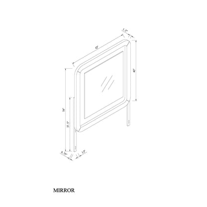 Beverly - Large Scale Wall Mirror For Dresser, Rounded Edges - Black White