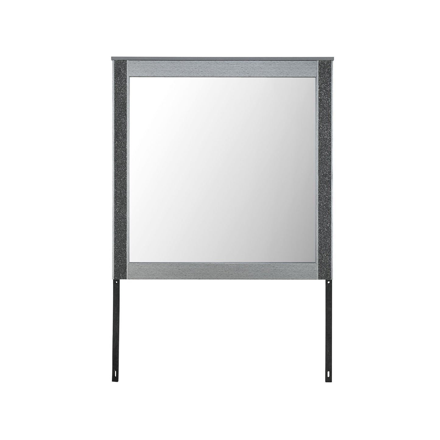 Lorenzo - Large Scale Mirror With Sleek Frame And Glittered Detailing - Silver