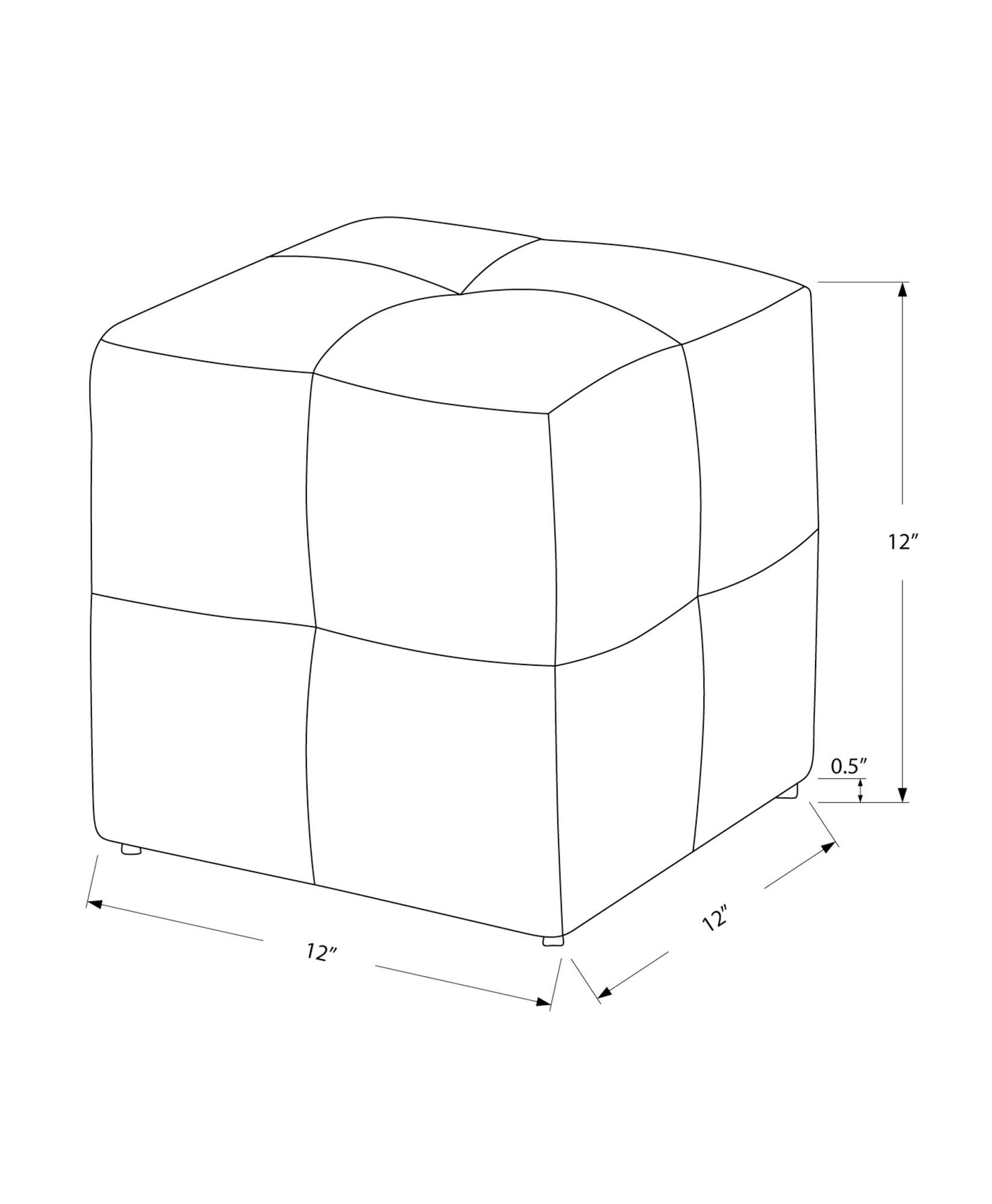 Pouf, Footrest, Foot Stool, Transitional (Set of 2) - Beige